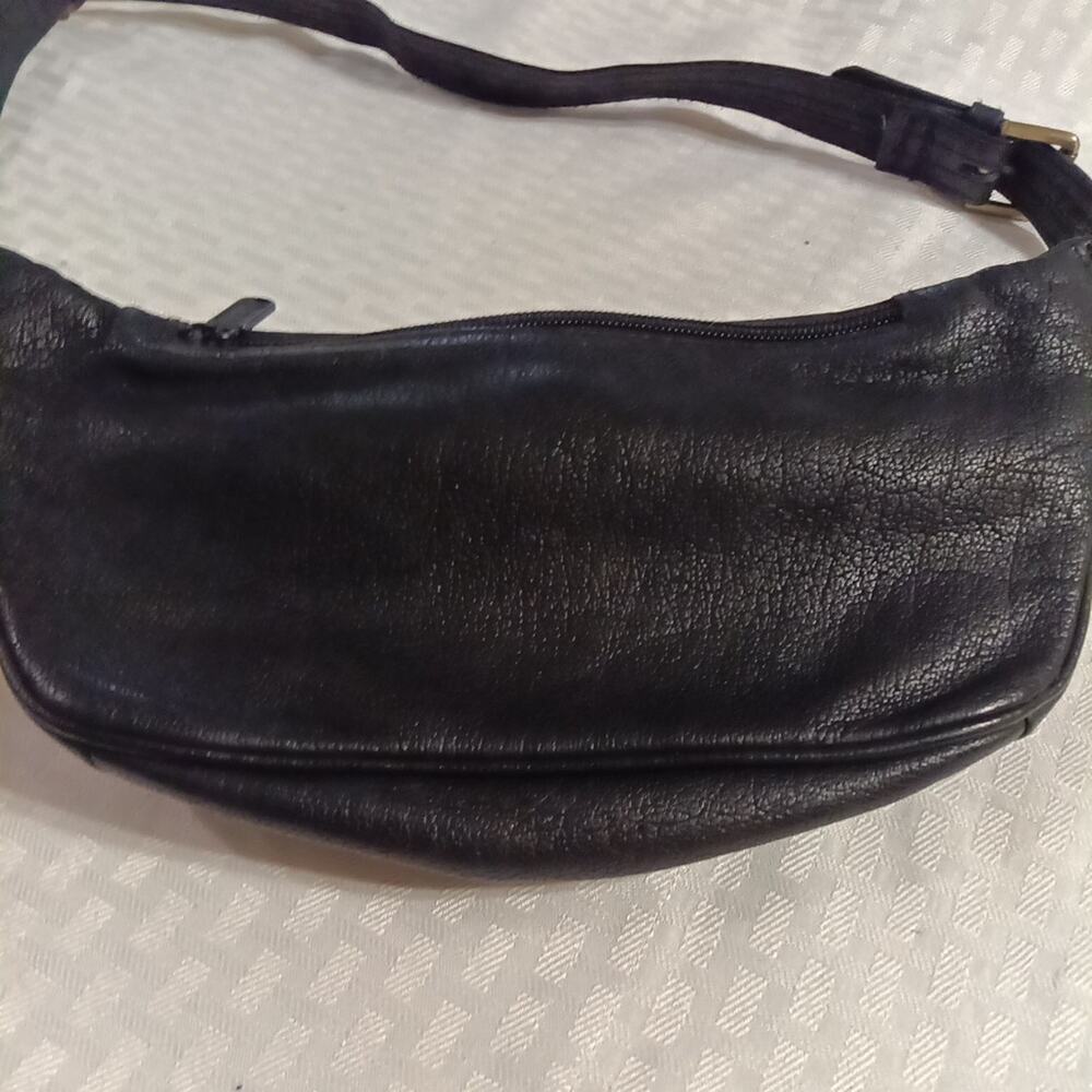 Picard Black Leather Waist Bag Unisex Adjustable Pockets Fanny Pack Vintage - Picture 6 of 6